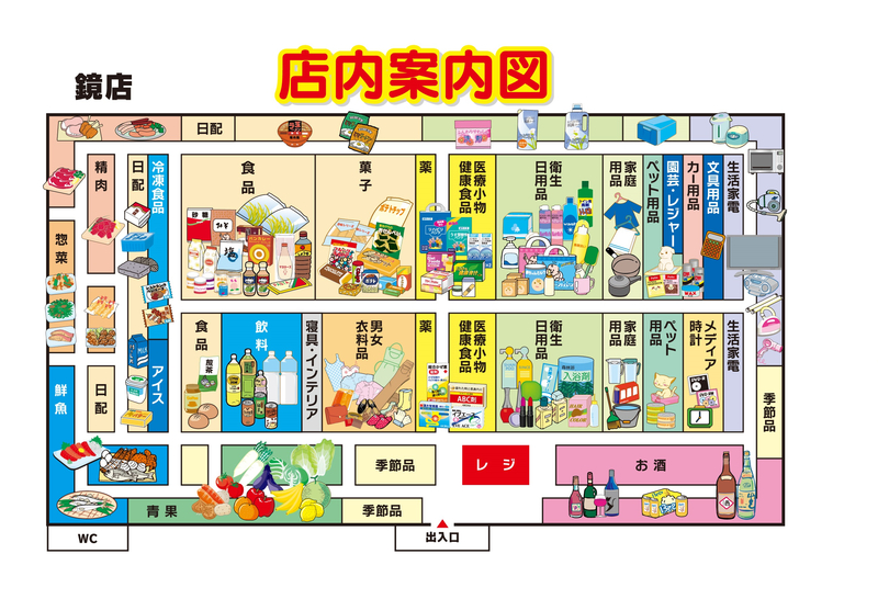 店内案内図 鏡店
