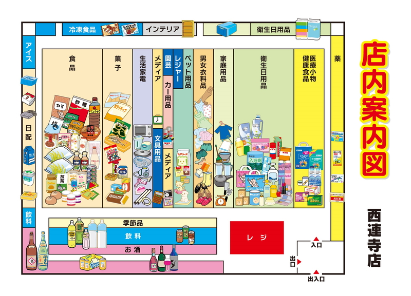 店内案内図　西連寺店